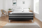 Pacchetto letto completo - Materasso 140x190cm + Box spring con doghe (in kit) + 2 cuscini + Piumino - Vitalspring Zen