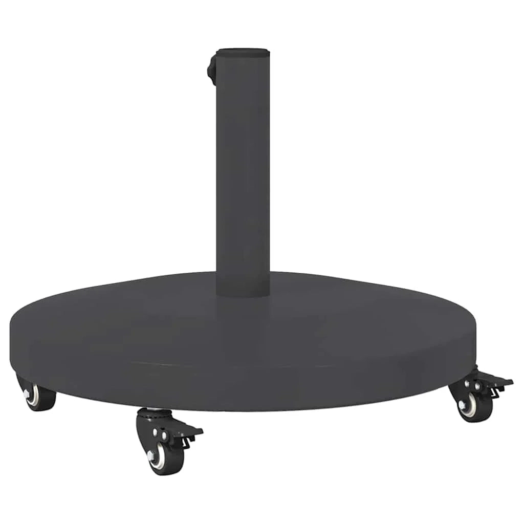 Base moderna rotonda per ombrellone da esterno 48 x 48 x 32 cm stile elegante acciaio grigio scuro 02_0058942