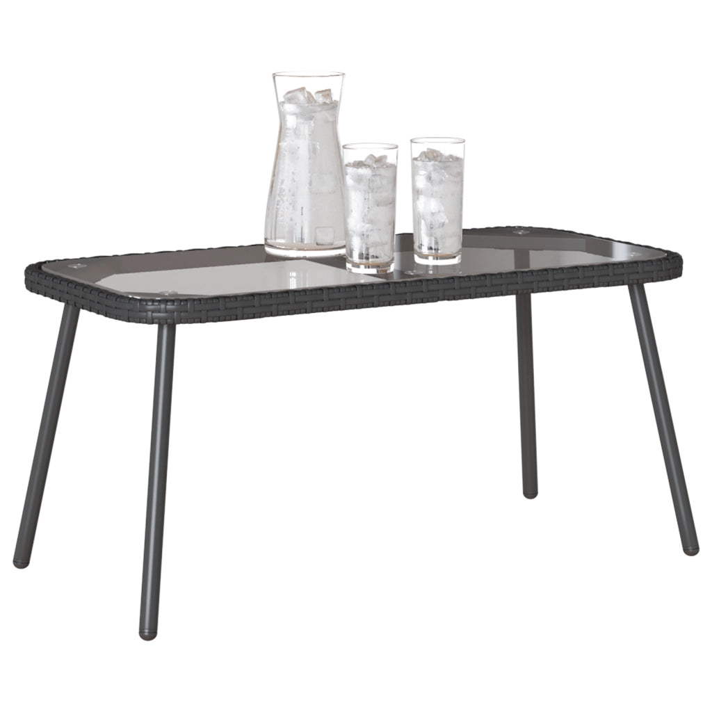 Tavolino da caffÃ¨  Nero 90x45x42 cm in Polyrattan
