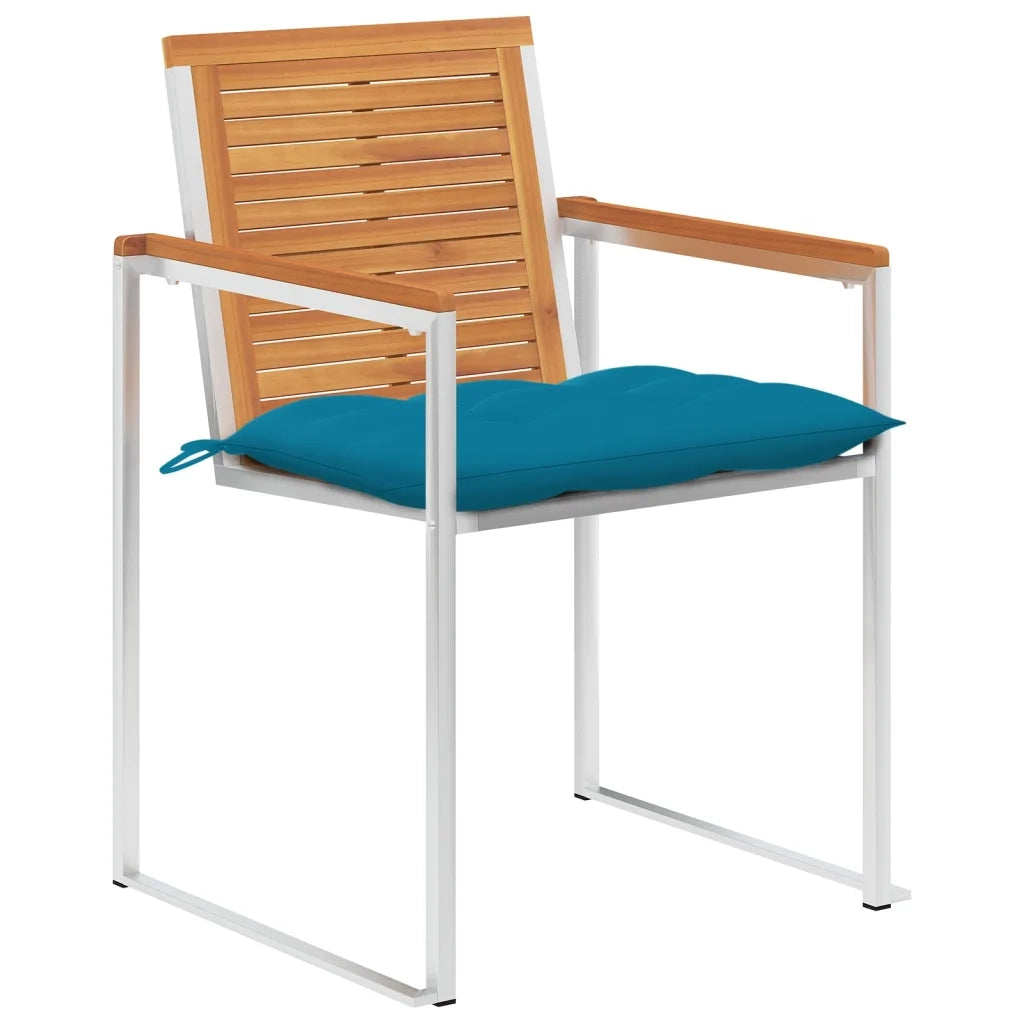 Sedie da Giardino con Cuscini 8 pz in Legno Massello di Acacia 3078543