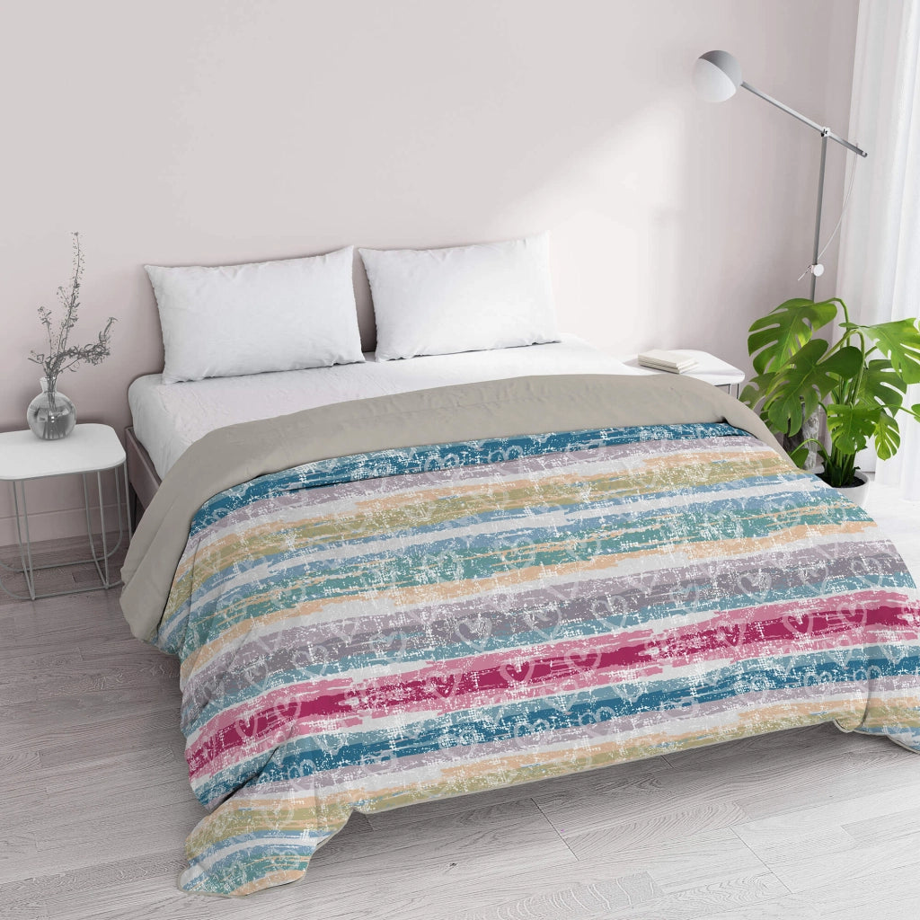 Trapunta Invernale 1 Piazza e Mezzo 180gr con Stampa in Microfibra Love Lines