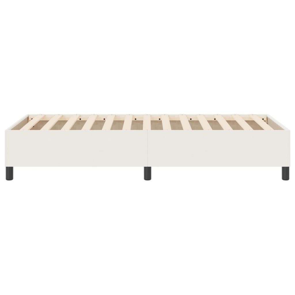 Letto Box Spring Crema 100x200 cm Tessuto a Coste