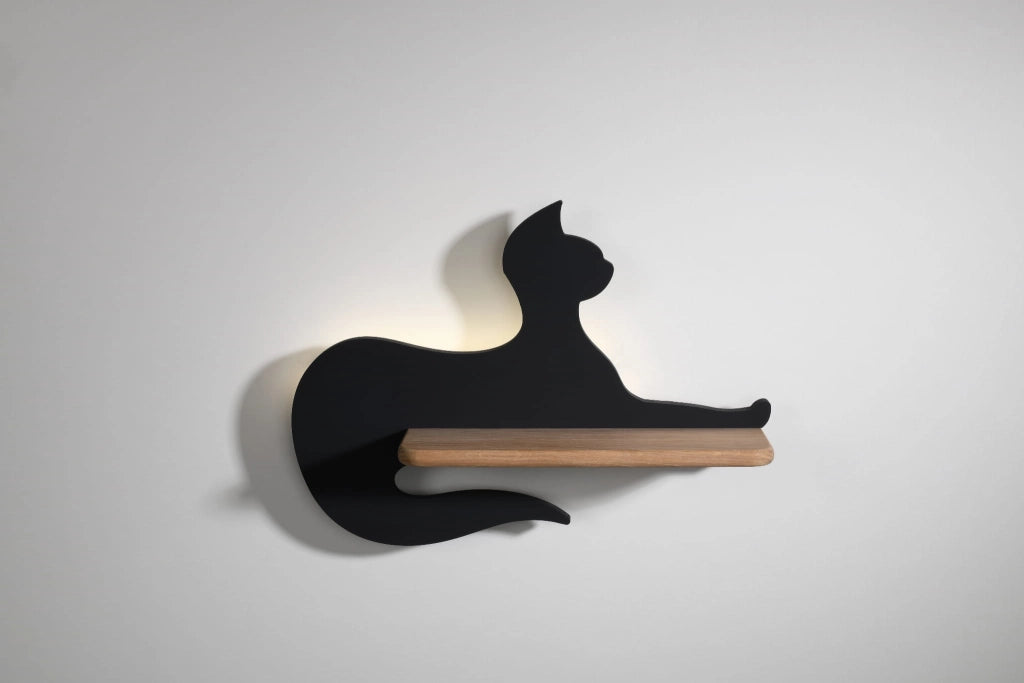 Candellux CAT applique da parete LED 5W nero/legno 4000K