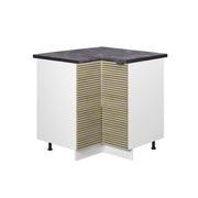 Mobile ad angolo cucina Fame-Line Pannello in quercia/Bianco 80.5 cm, PL Antracite Vicco