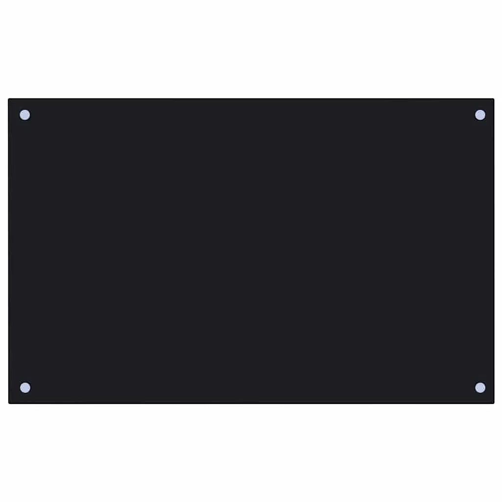 Set di 2 paraschizzi da cucina 80 x 50 cm pratici paraspruzzi design elegante in vetro temperato nero 02_0055742