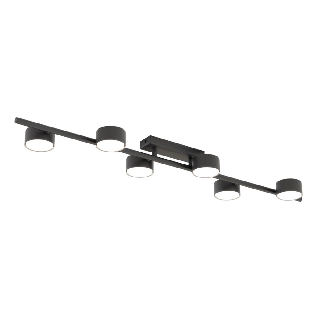 Plafoniera loft nera barra-stick BET 6 luci GX53 Emibig