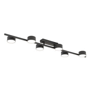 Plafoniera loft nera barra-stick BET 6 luci GX53 Emibig