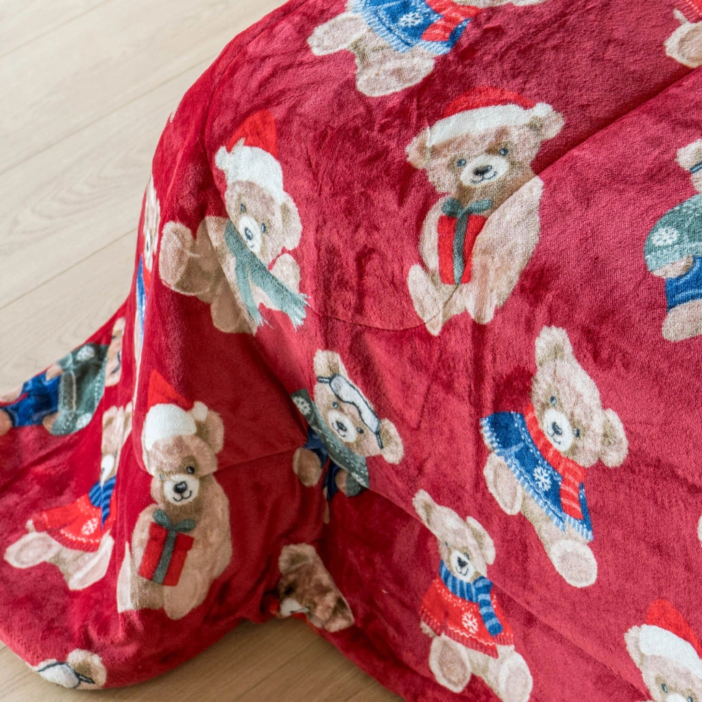 Trapunta Invernale 640 gr Fantasia Orsetti – Coperta Matrimoniale o Singola Calda in Flanella e Sherpa – Imbottitura Anallergica Morbida – Prodotto Certificato OEKO-TEX® Standard 100 – 170x250 / 250x250 Teddy Snow - Singola170x250cm