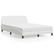 Letto con Materasso Dover Bianco 140x190 cm in Similpelle