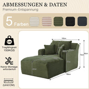 Divano letto in velluto costato - Xylo - Convertibile in chaise longue