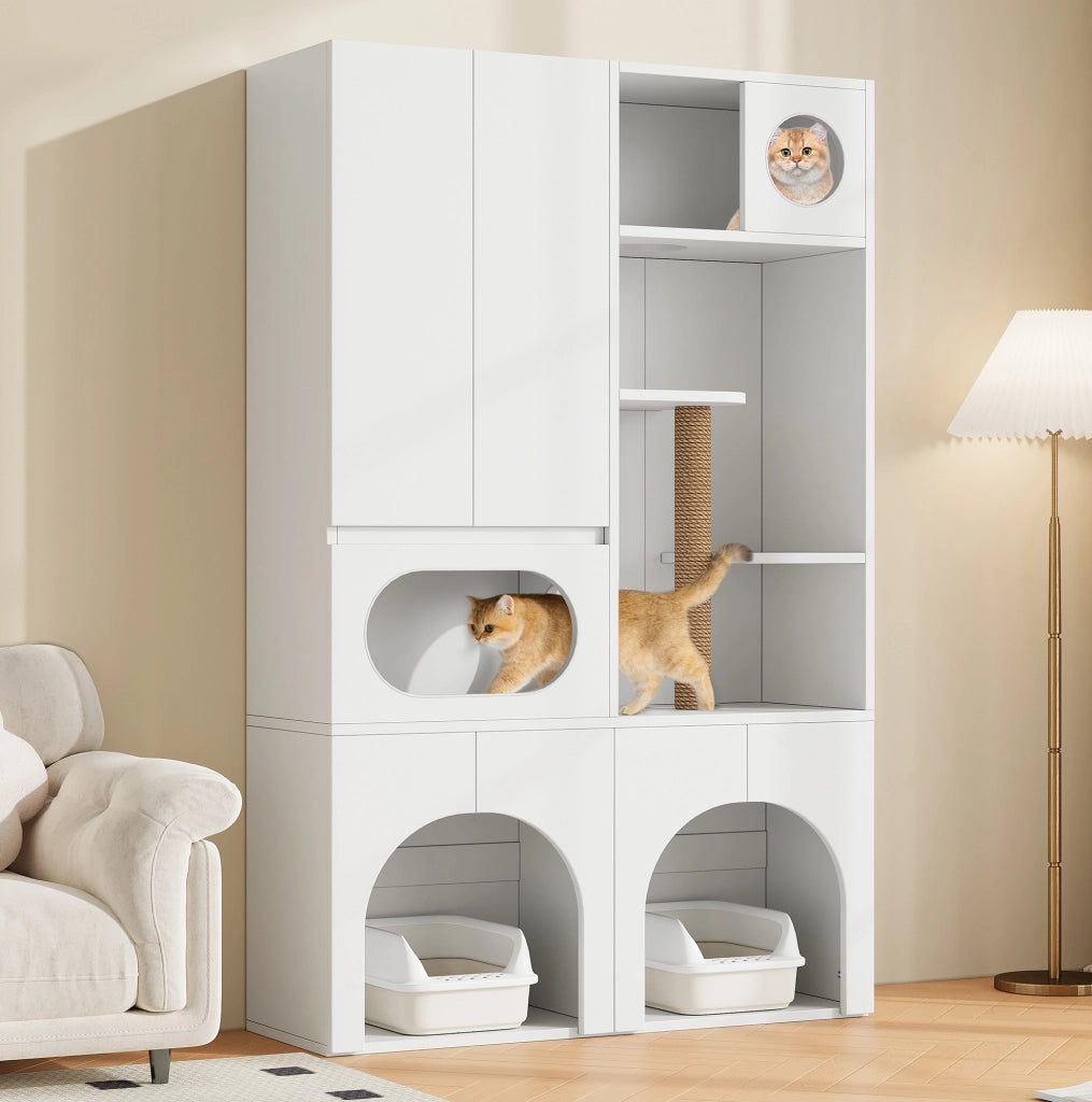 Mobiletto per lettiere con tiragraffi e zone relax