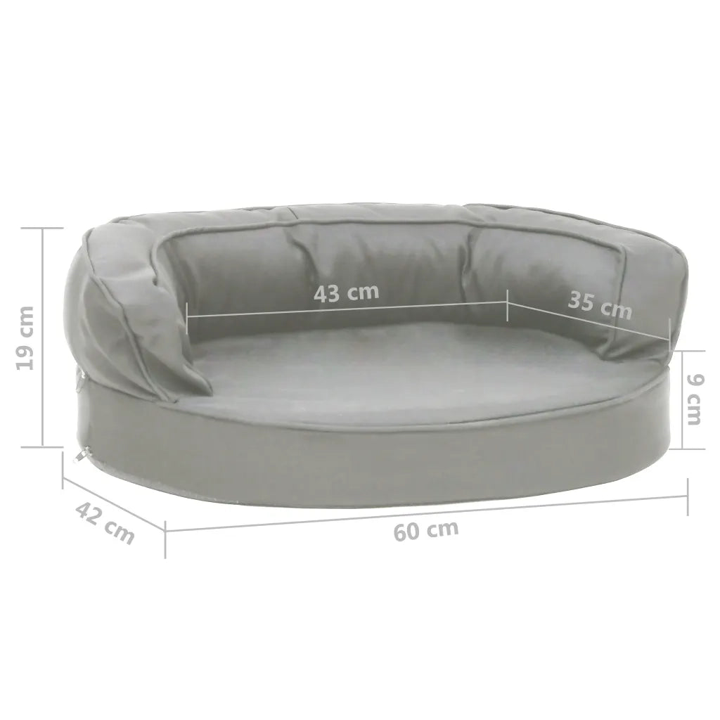 Materasso Ergonomico per Cani 60x42 cm Effetto Lino Grigio cod mxl 52319