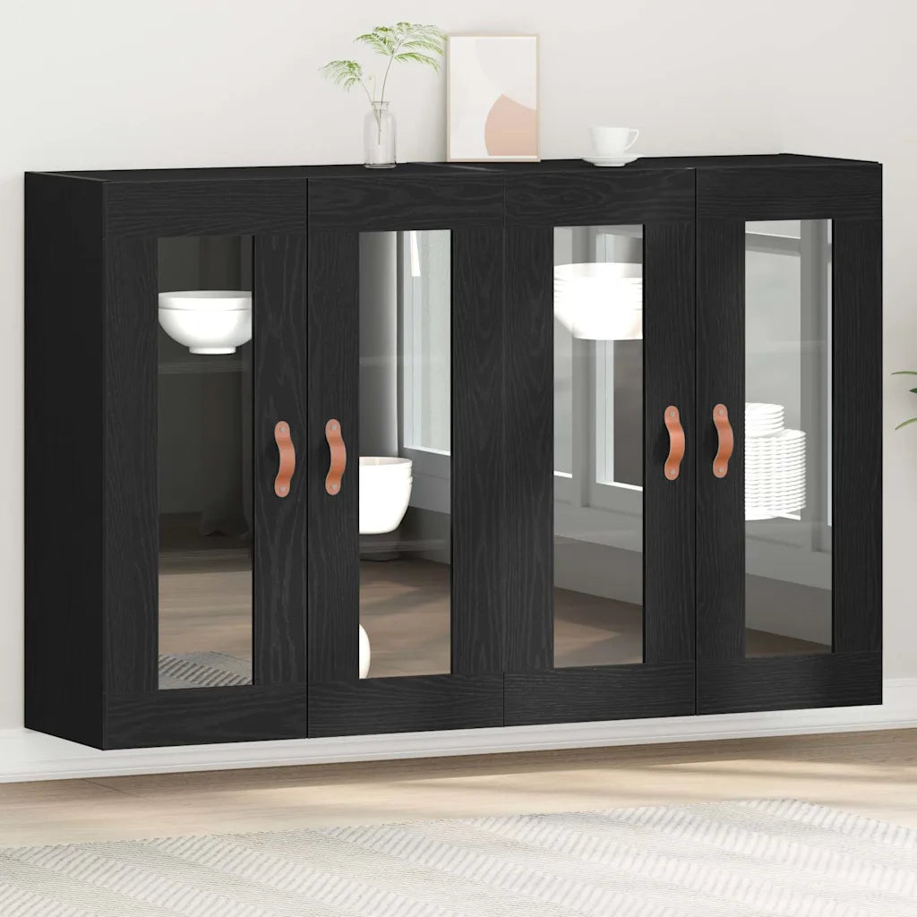 Armadi da Parete 2 pcs Rovere Nero 69,5 x 34 x 90 cm 3334301