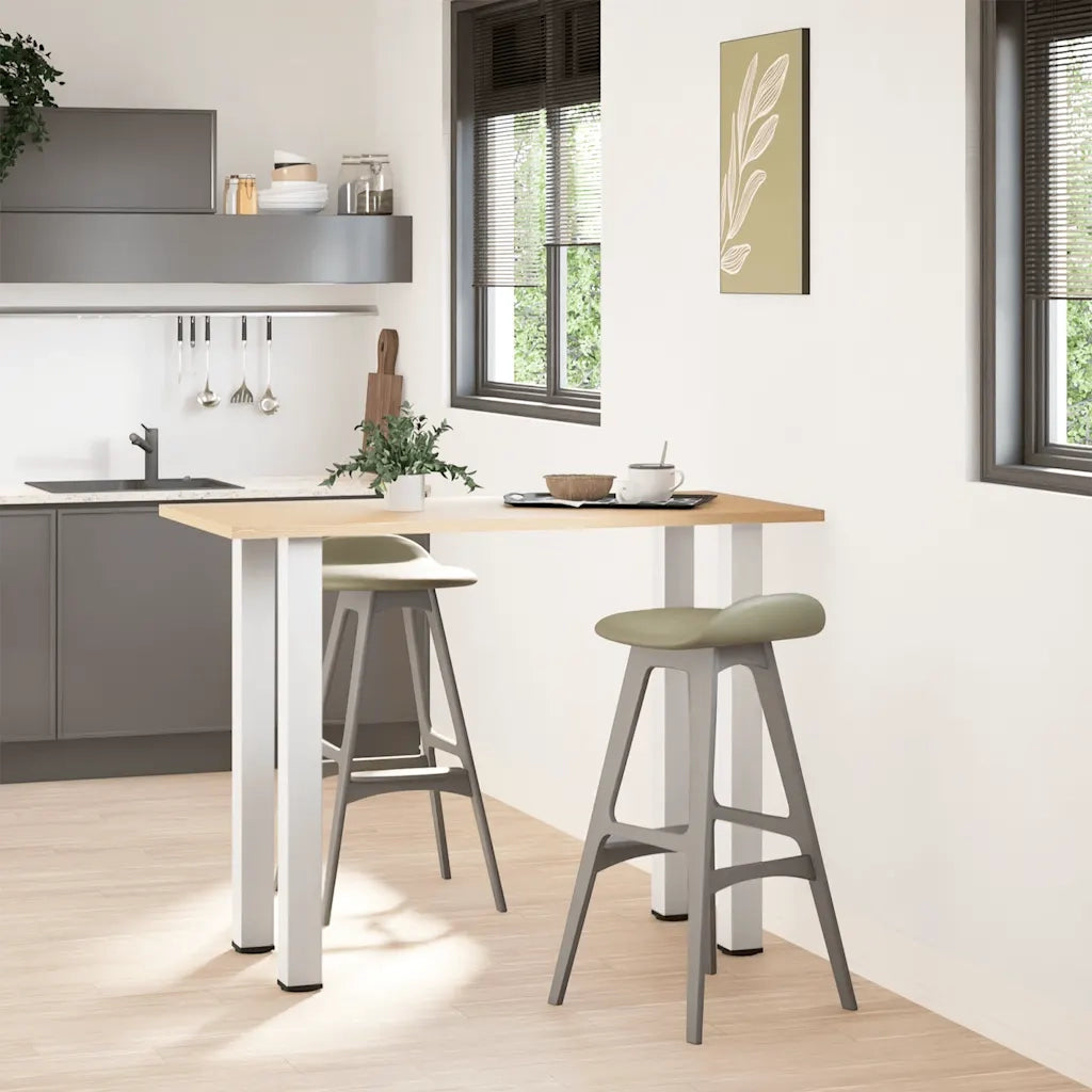 vidaXL Gambe per tavolo da bar 4 pz bianche 90-92 cm in acciaio