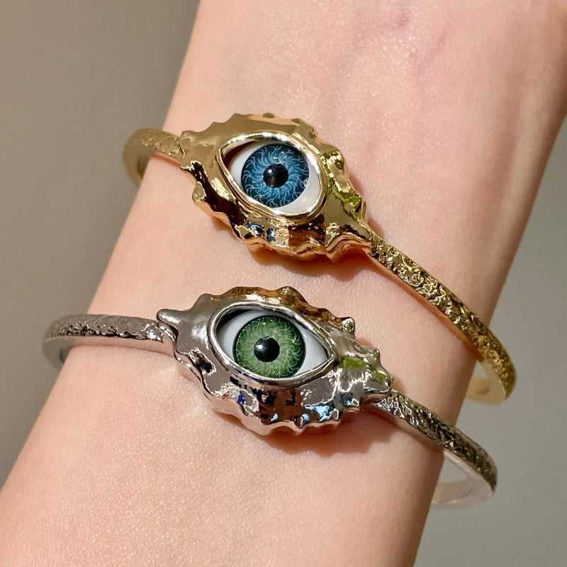 Bracciale/Bracciale con occhio diabolico in stile retr¨° con texture metallica