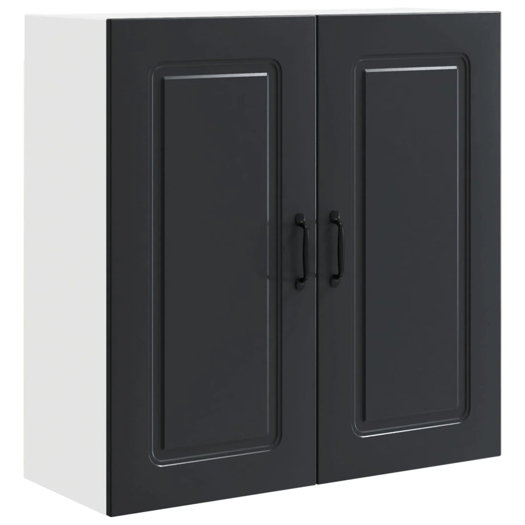 Mobile da cucina moderno con vano contenitore interno 80 x 31 x 80 cm realizzato in legno composito nero 02_0053734
