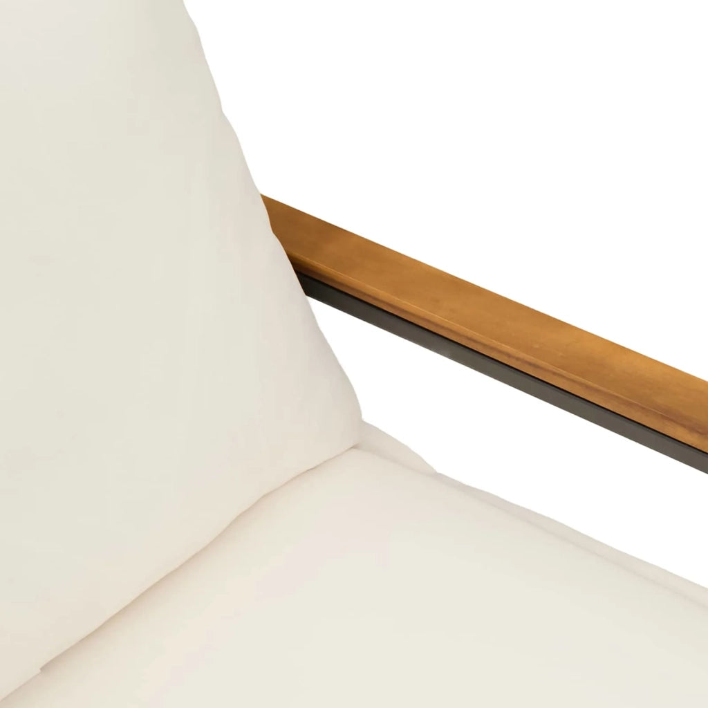 panchina Beige e Bianco Crema 115 x 65 x 72 cm Rattan