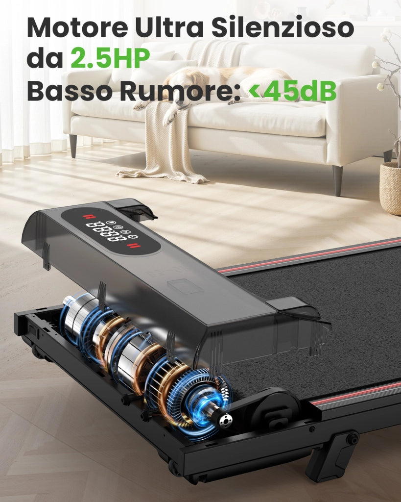 Tapis roulant elettrico inclinato , tappetino da passeggio da 1 a 8 km/h con telecomando, per casa e ufficio, 2,5 CV, capacit¨¤ 140 kg