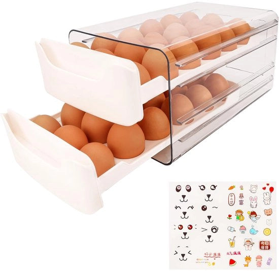 Doppio Bassopiano per Uova - Spazievitore - 1 pezzo - Classe Alimentare PP plastica - 17x33x15 cm