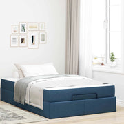 Struttura letto con materasso 2 pcs Blu Tessuto 3399486