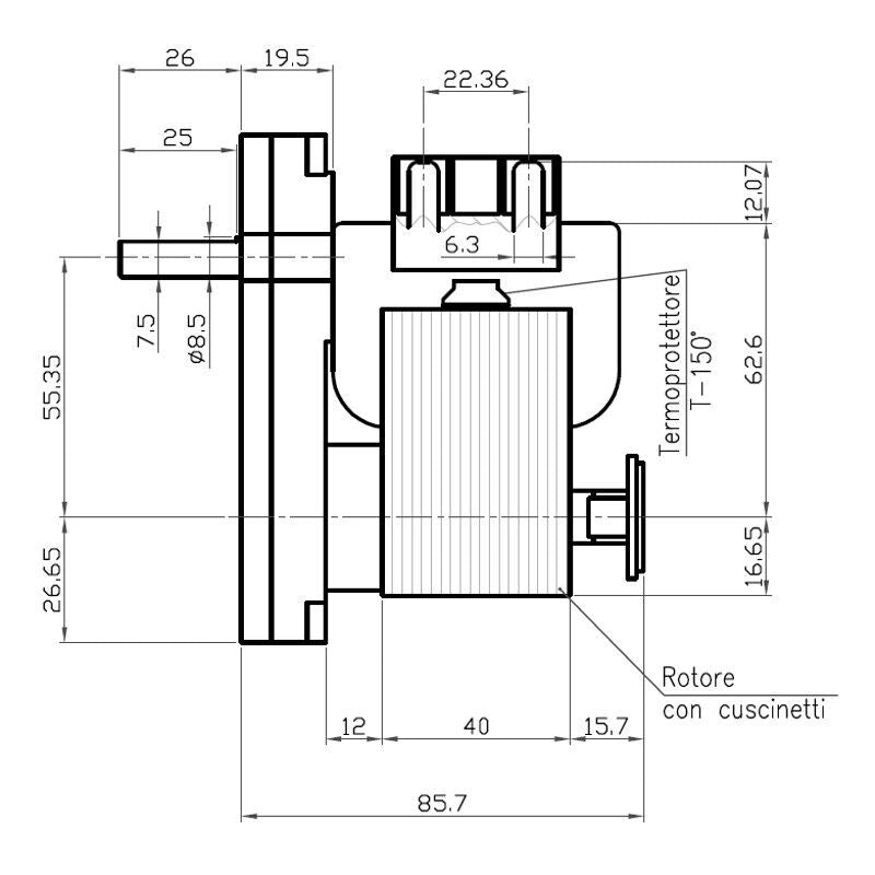 Ricambistufeapellet Motoriduttore per Stufa a Pellet KENTA K9117156 5 RPM Albero da 8,5mm Motore per carico Pellet