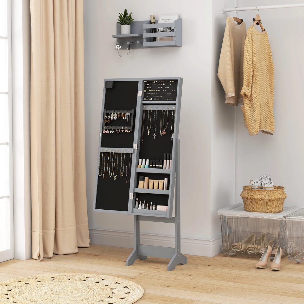 Armadio Joyero con Luci LED e Specchio a Pieno ¨C zephmum ¨C Grigio