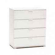 Mobiletto 4 Cassetti Bianca 75x38x85 h cm in Truciolare bilaminato Bianco
