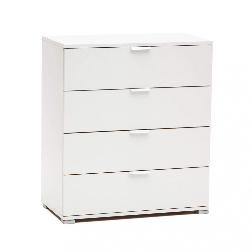Mobiletto 4 Cassetti Bianca 75x38x85 h cm in Truciolare bilaminato Bianco