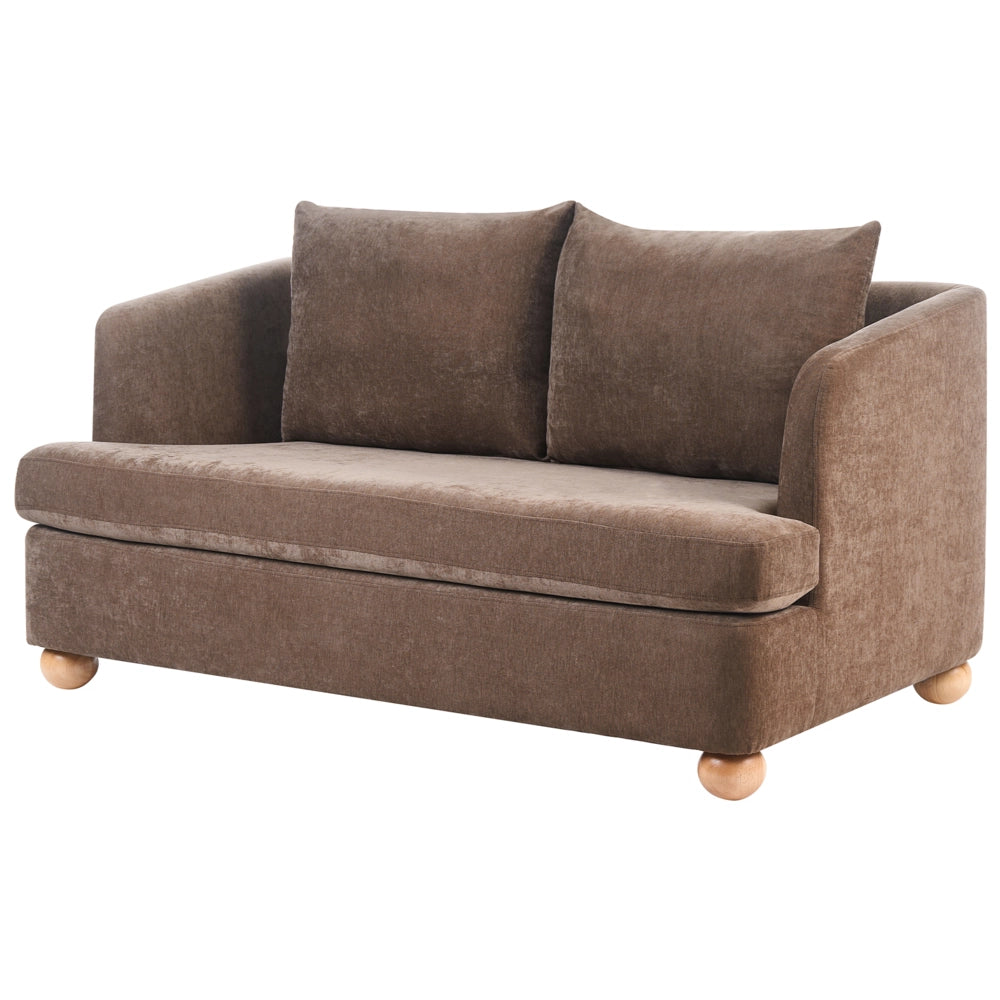 Set da salotto a 6 posti con rivestimento in ciniglia braccioli e gambe rotonde in legno set composto da divano e poltrona salotto marrone
