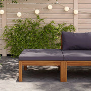 Sedia da giardino-Poggiapiedi con Cuscino Grigio Scuro in Massello d'Acacia 526315