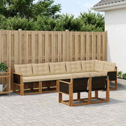 Set di divani da esterno 8 pz Naturale e Beige 3382025