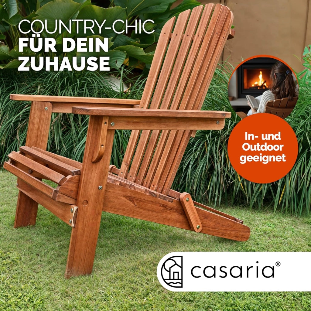 2x Sedia Prendisole Relax Set Pieghevole Adirondack da Giardino Sdraio Mare Legno di Acacia