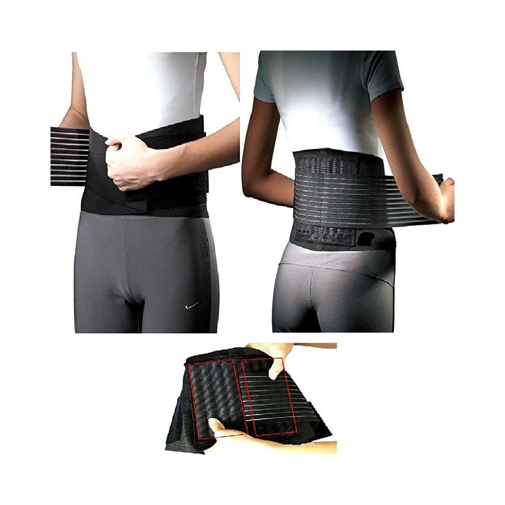 Trade Shop - Fascia Corsetto Lombare Ortopedico Elastico Stecche Lombalgia Sciatalgia -