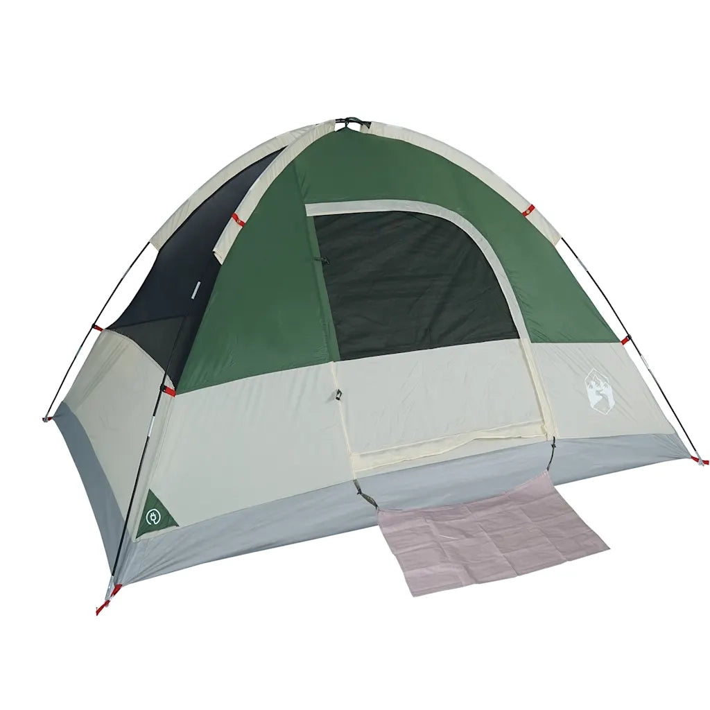 Tenda da Campeggio a Cupola per 3 Persone-Tenda per Escursionismo Verde Impermeabile 404597