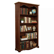 Libreria arte povera 5 ripiani legno tinta noce scuro filo oro 120x40x210 (514) - Mobili 2G