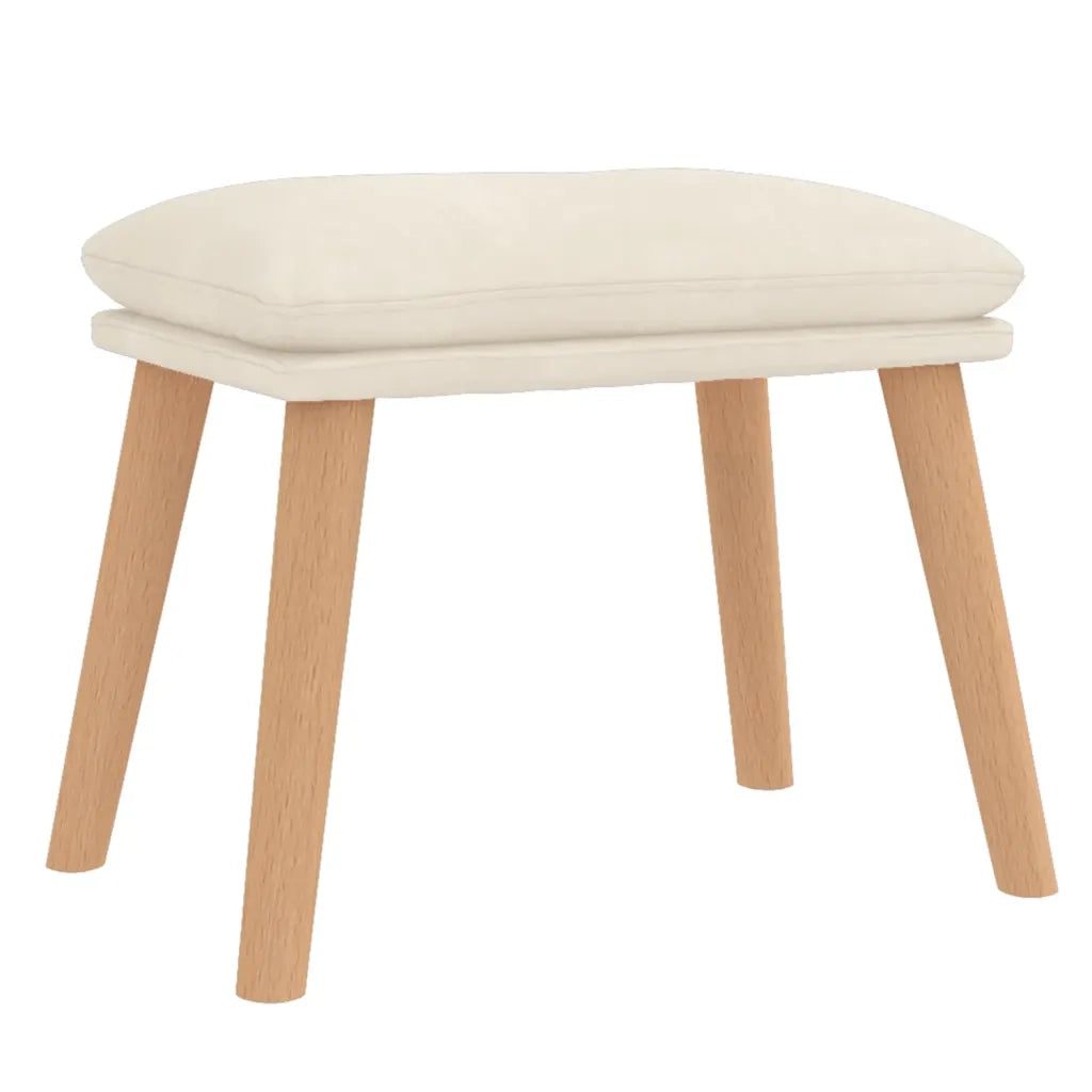 vidaXL Poltrona Relax con Poggiapiedi Bianco Crema in Velluto