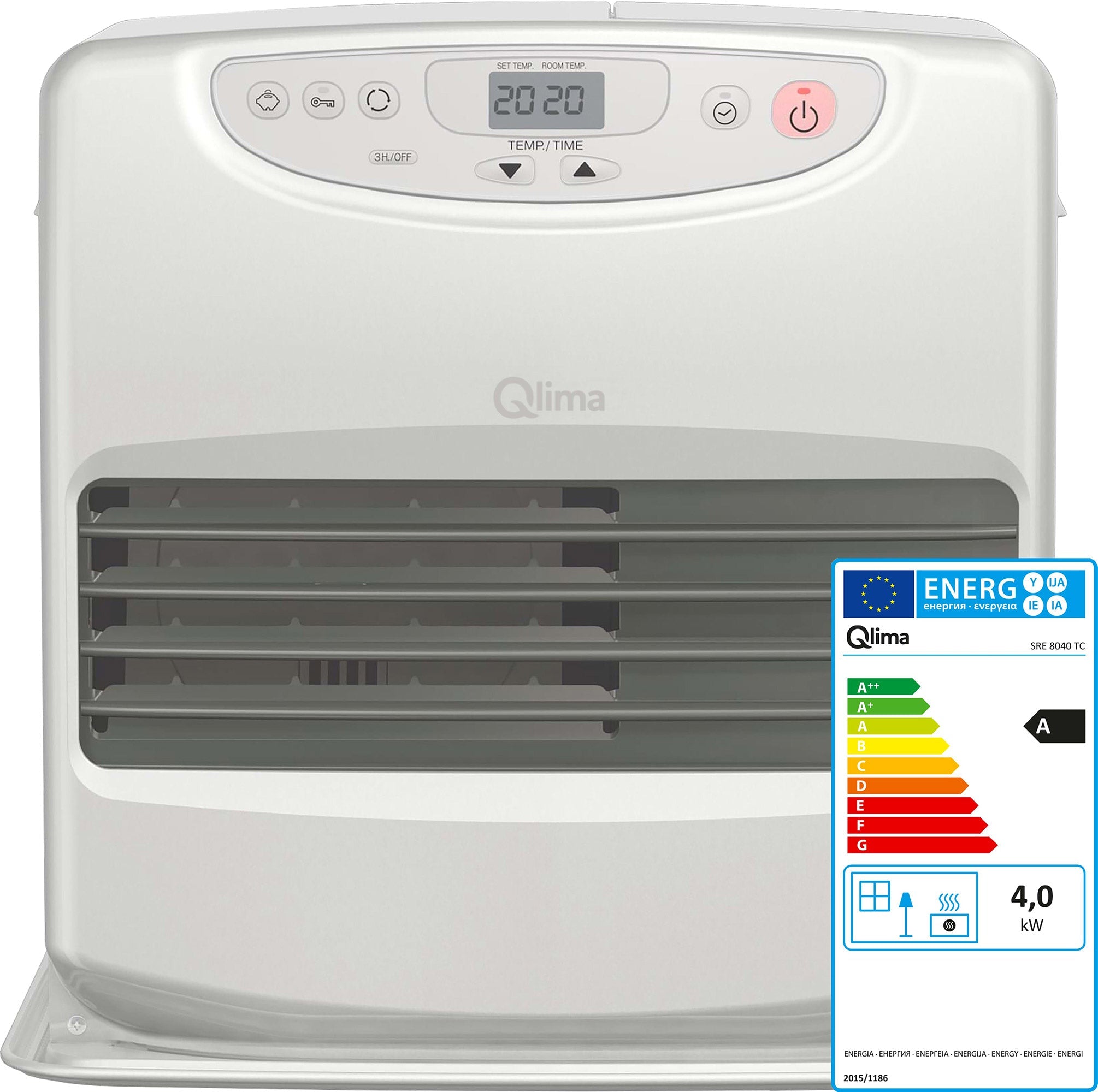 Stufa Elettrica a Combustibile Laser Liquido Portatile 4000W Qlima SRE SRE 8040 TC