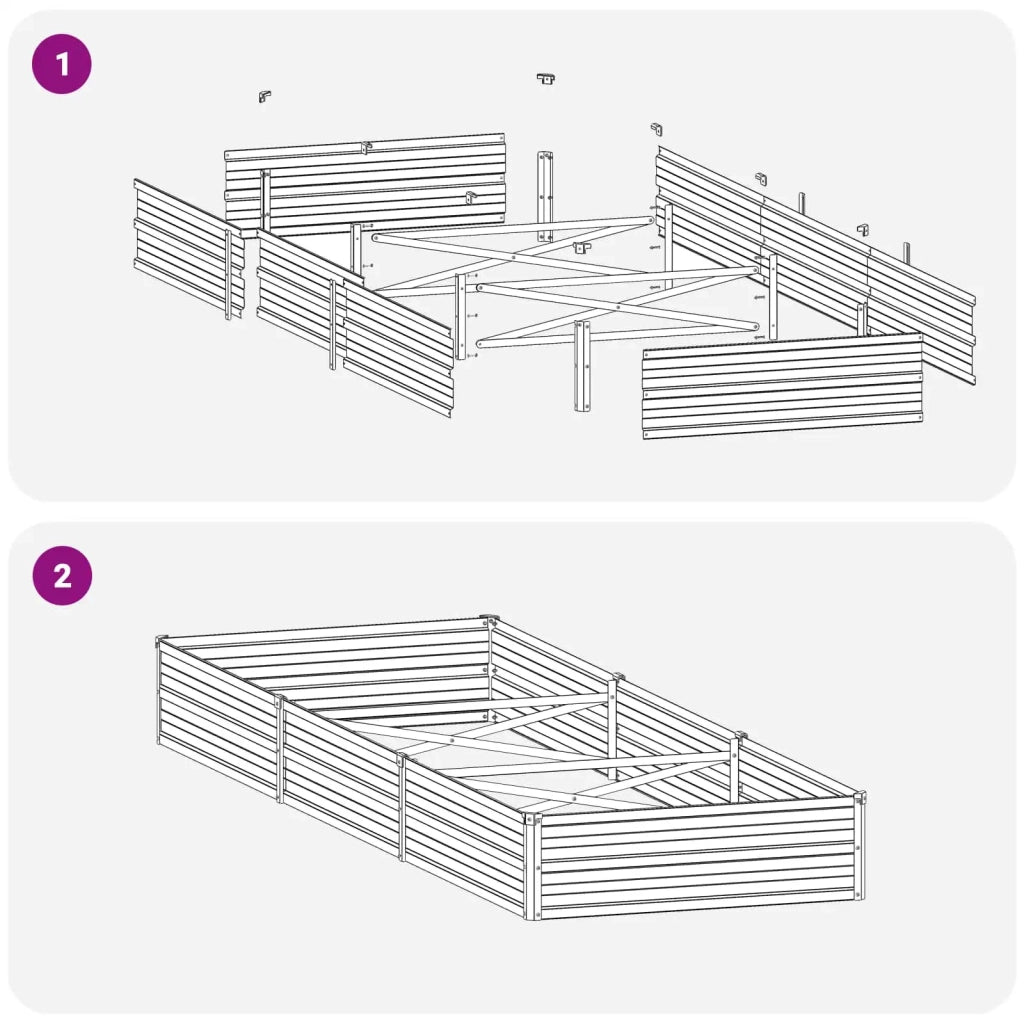 Letto rialzato da giardino Antracite 240 x 80 x 24 cm 8006488