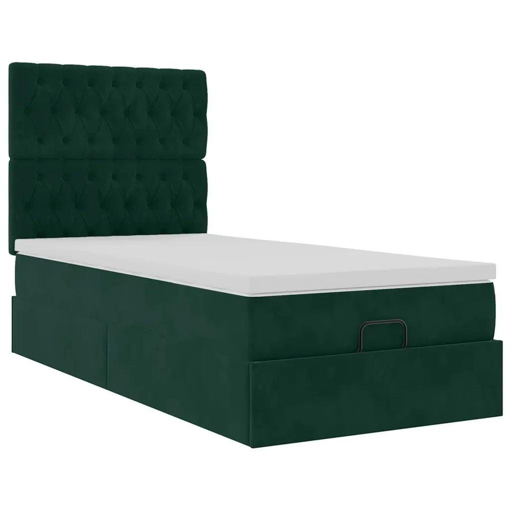 Struttura Letto Pouf con Materassi 100x200 cm Velluto 3313526