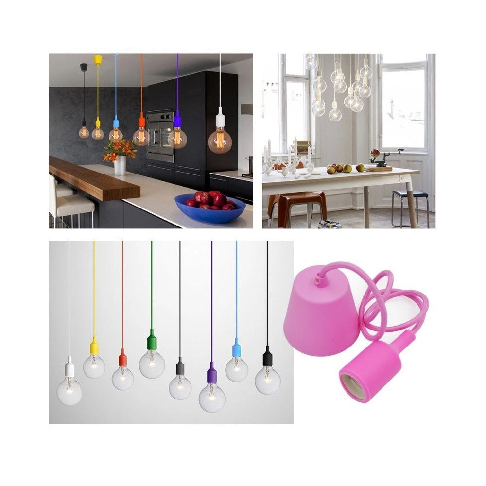 Trade Shop - Pendente A Soffitto Lampadario Lampada Moderno Cavo In Tessuto 1m Colore -