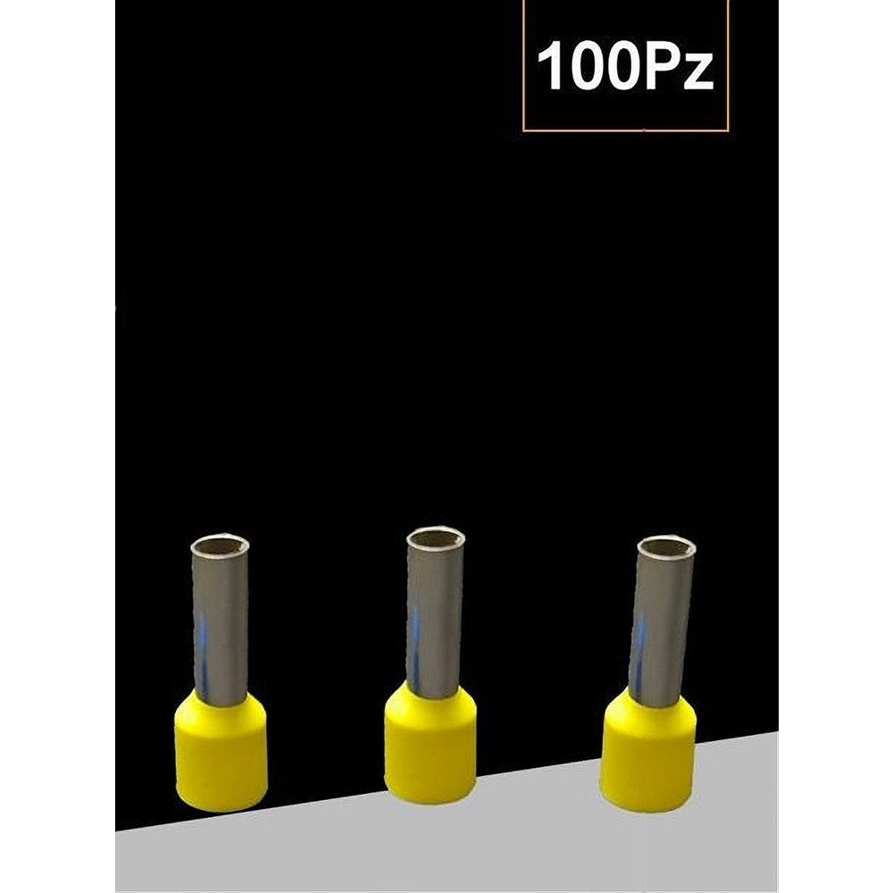 Trade Shop - Confezione 100pz Tubetto Capicorda Isolato Per Cavi 1.5mm² Terminale Da 8mm E1508 -