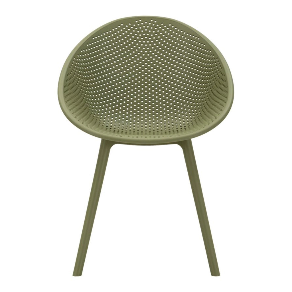 Set di 2 Sedie VKH1085, Verde, Plastica, 59x59x83 cm