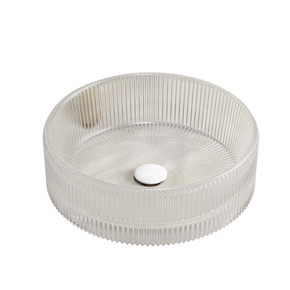 Lavabo in cristallo trasparente - Xylo - 36 cm - Senza rubinetto