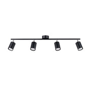 Spot soffitto moderno 4 luci nero GU10 4x10W Fjello
