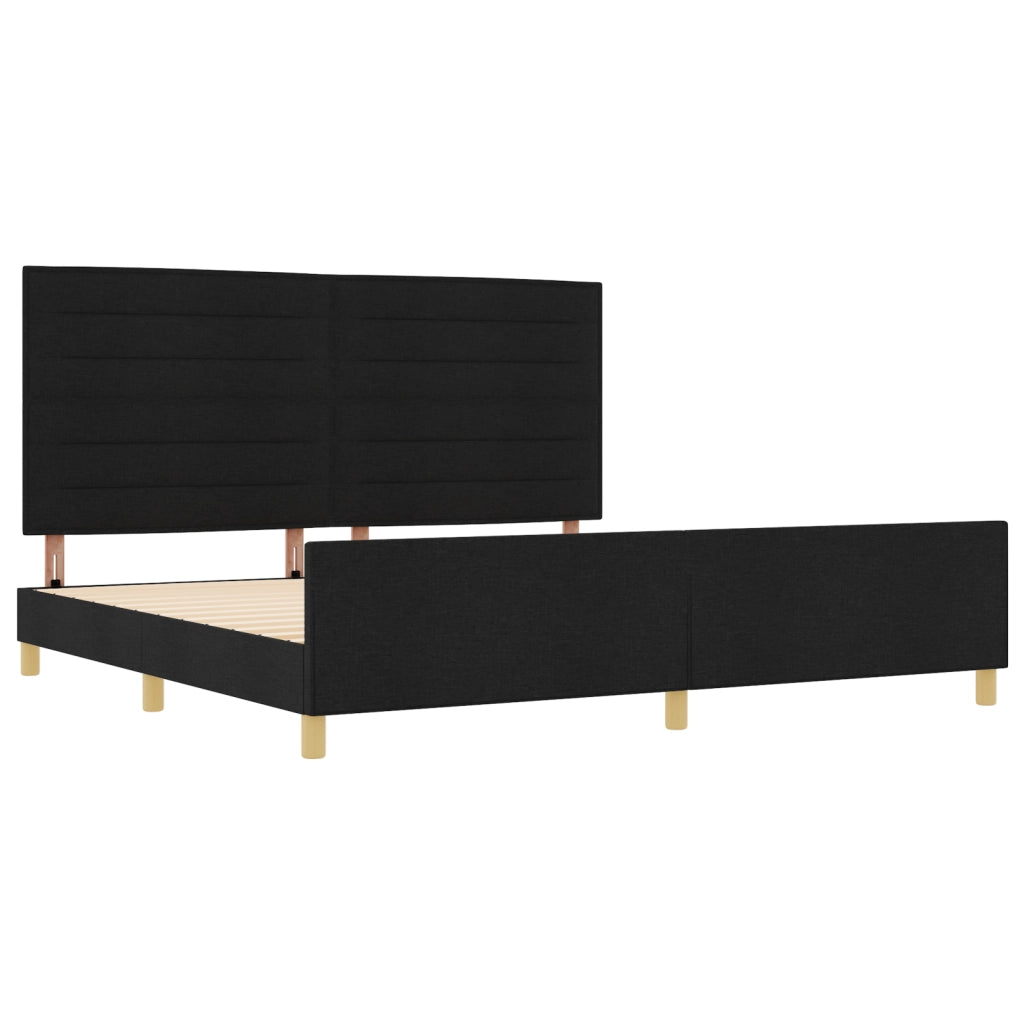 Struttura Letto in Tessuto Nera  200x200 cm