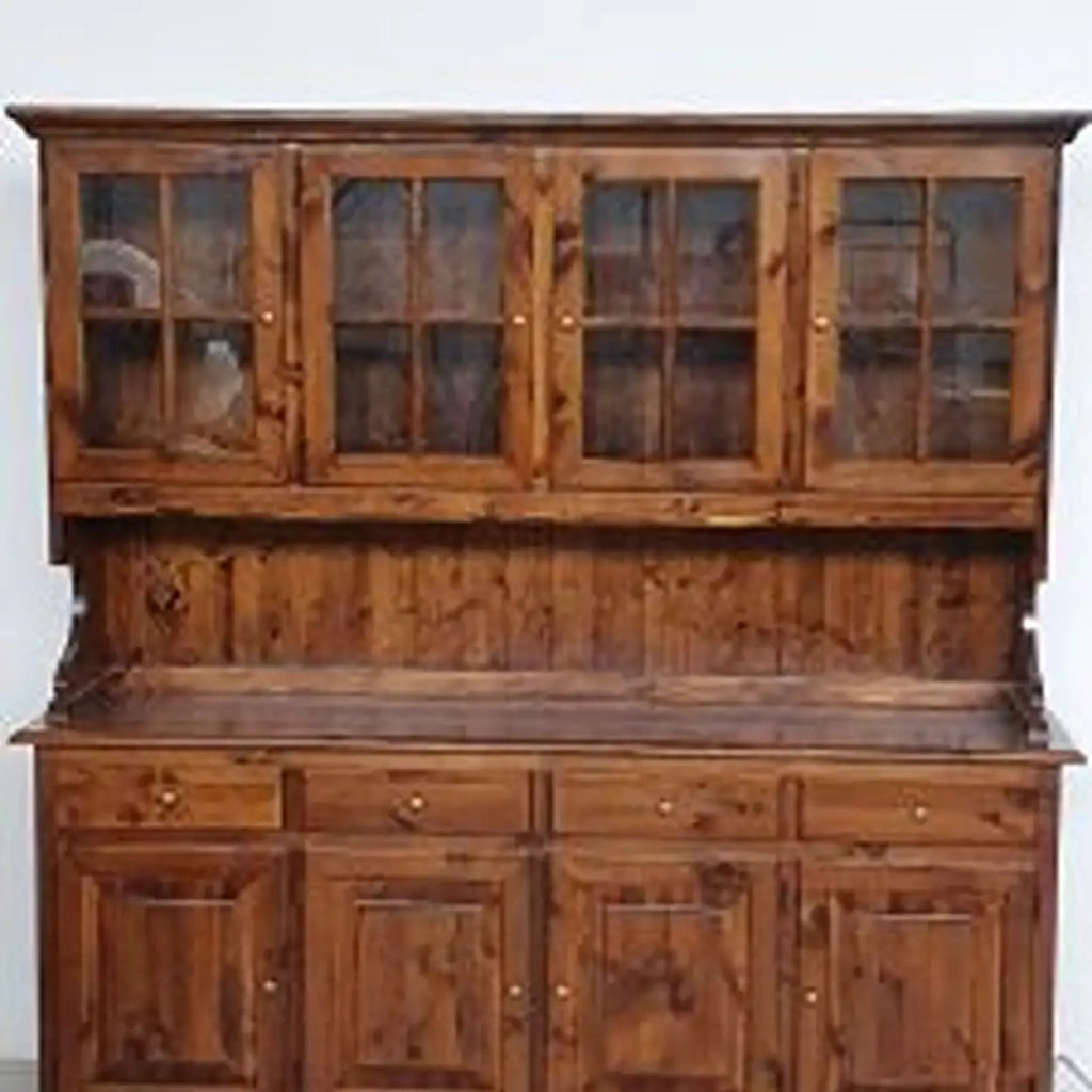 Credenza cristalliera 4 porte in legno di pinopomelli bronzo anticato in variate colorazioni