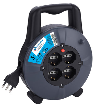 avvolgicavo ml. 5 3x1,5 4pree schuko bipasso +protezione 49025 cod:ferx.94313