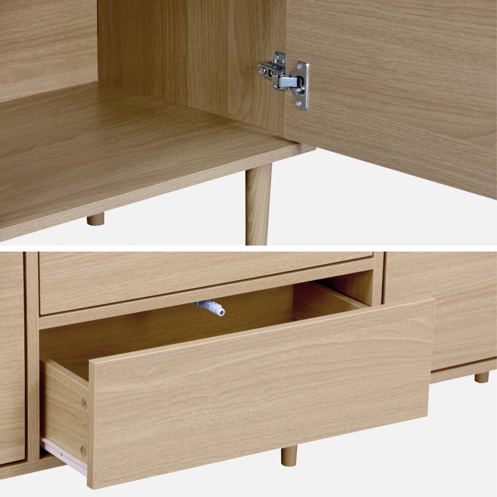 Credenza a 2 ante effetto legno, 160cm, marrone naturale