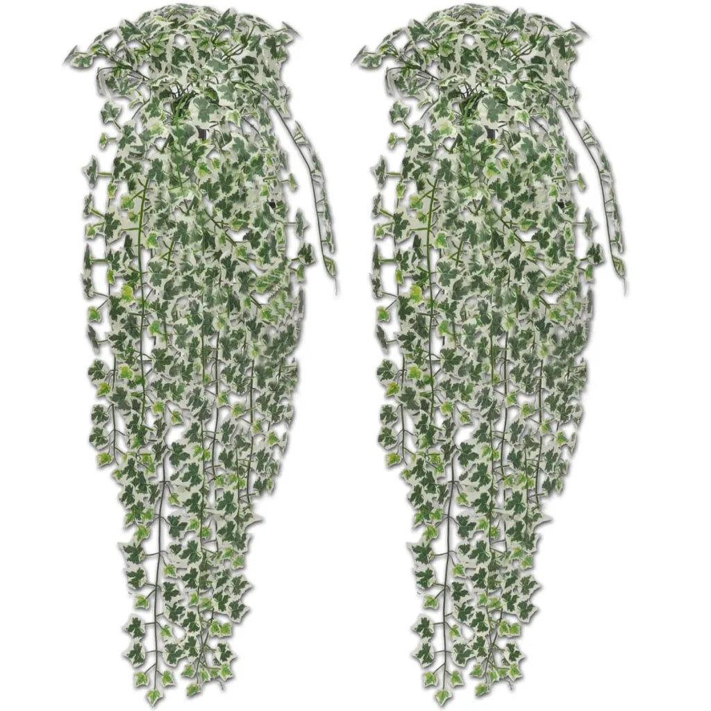 Foglie Artificiali di Edera 4 pz Variegata 90 cm CFW6074366