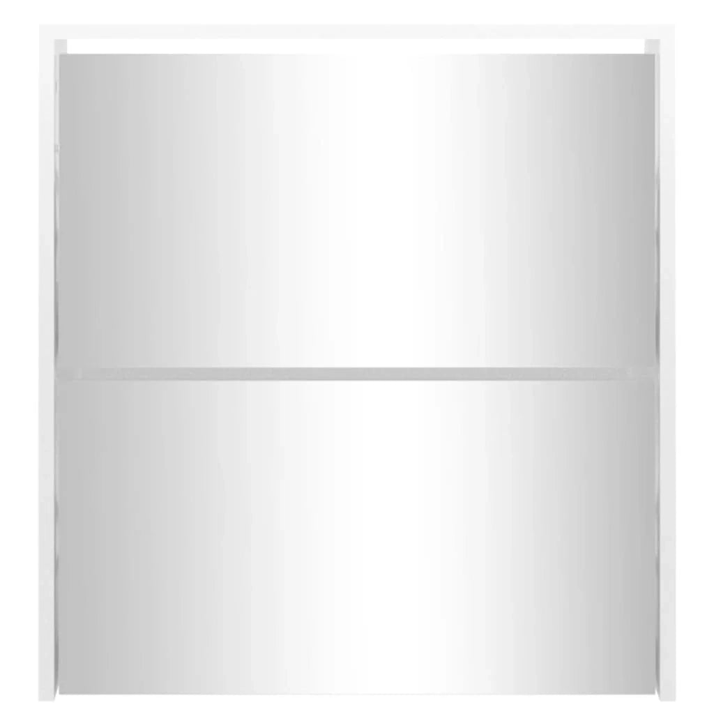 Scarpiera mobile contenitore per scarpe mobile ingresso/corridoio/soggiorno con specchio 2 ripiani finitura lucida 63 x 17 x 67 cm bianco 02_0021880